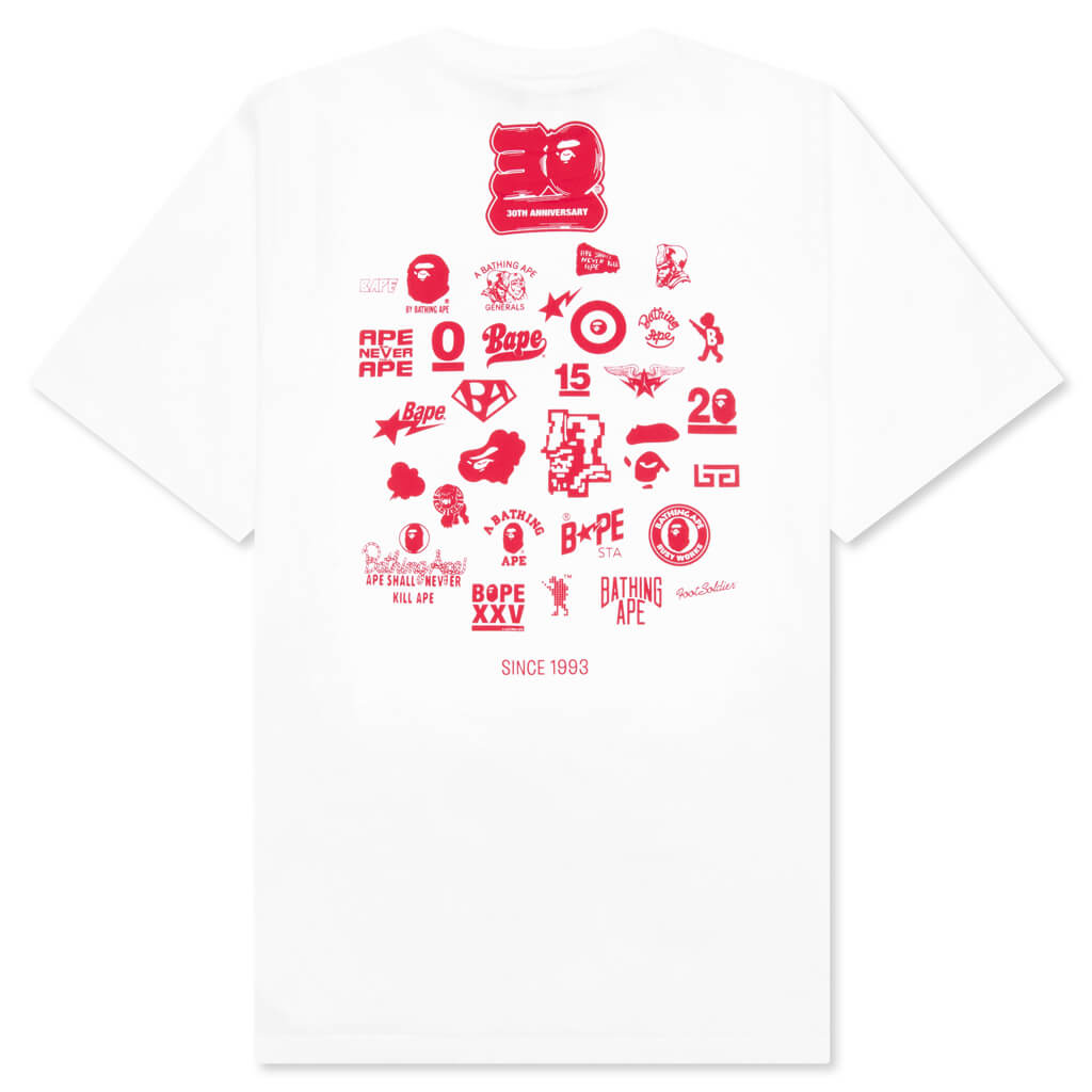 Bape 30 Th Anniversary Tee #2 - White/Red