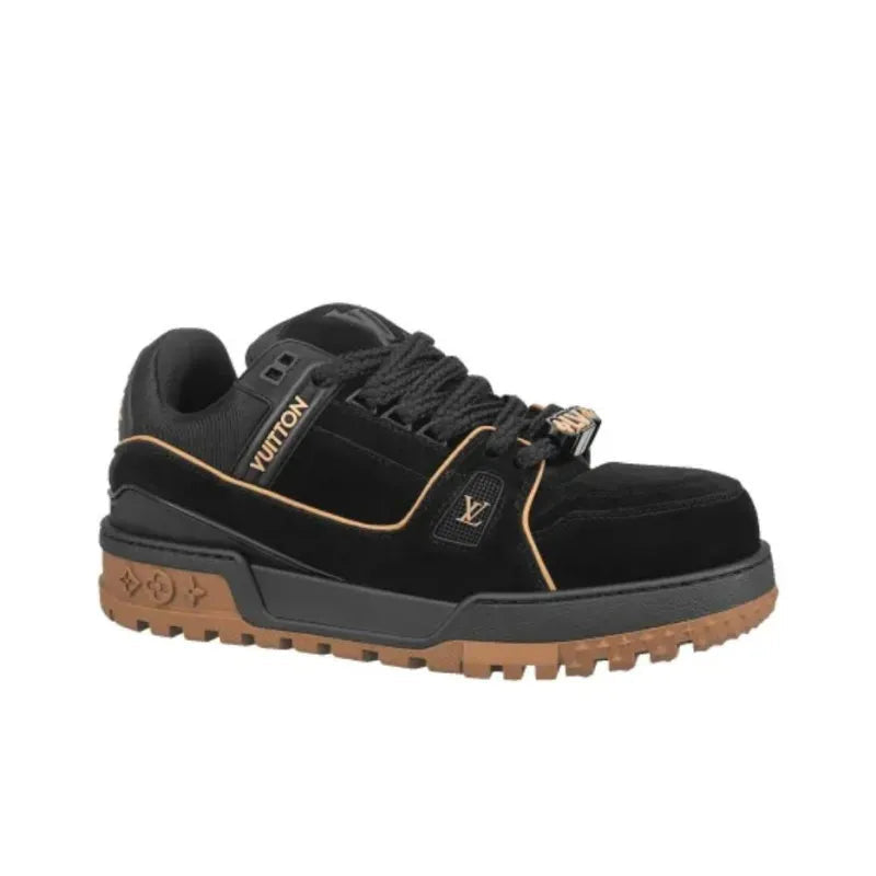 LOUIS VUITTON Trainer Maxi Black Brown Suede